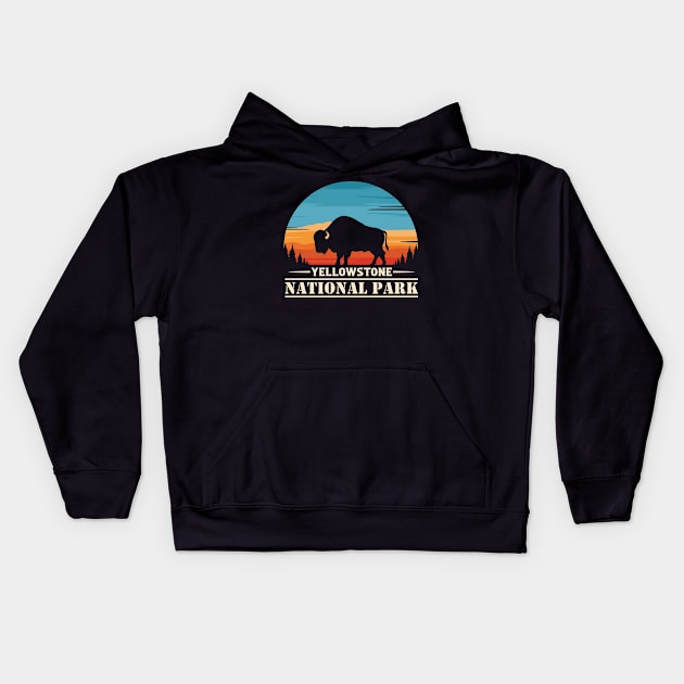 Yellowstone National Park Kids Hoodie by kangaroo Studio